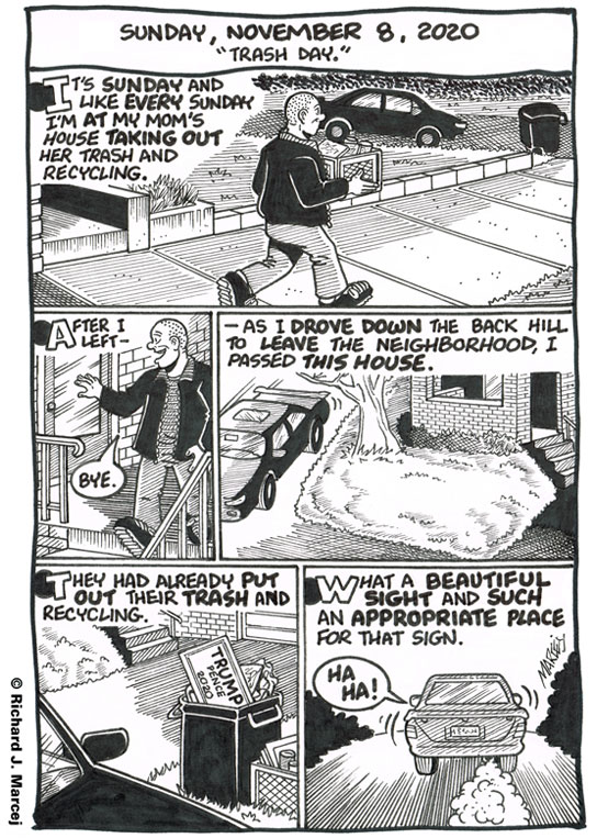 Daily Comic Journal: November 8, 2020: “Trash Day.”