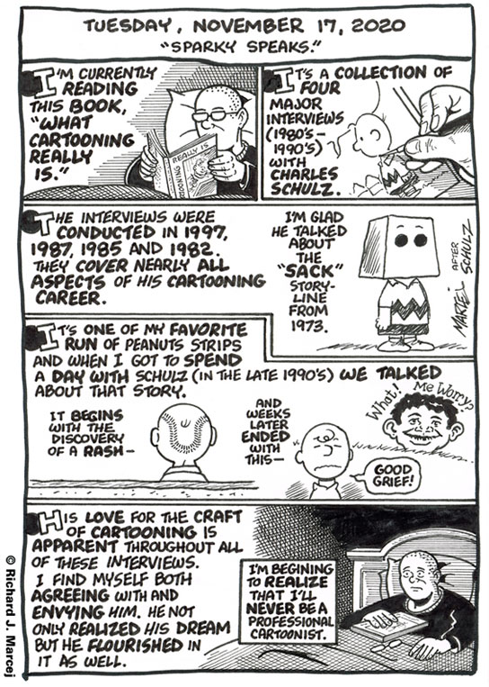 Daily Comic Journal: November 17, 2020: “Sparky Speaks.”