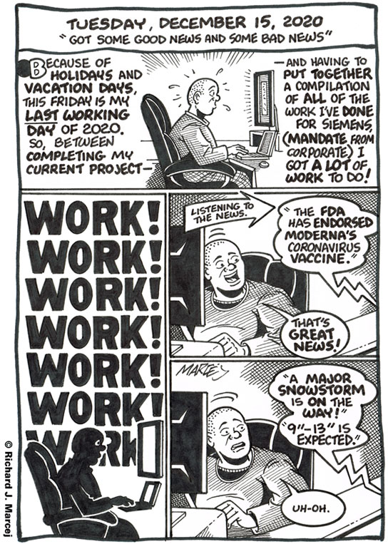 Daily Comic Journal: December 15, 2020: “Got Some Good News And Some Bad News.”