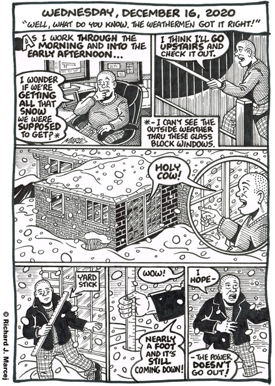 Daily Comic Journal: December 16, 2020: “Well, What Do You Know. The Weathermen Got It Right.”