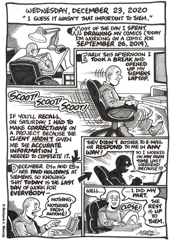 Daily Comic Journal: December 23, 2020: “I Guess It Wasn’t That Important To Them.”