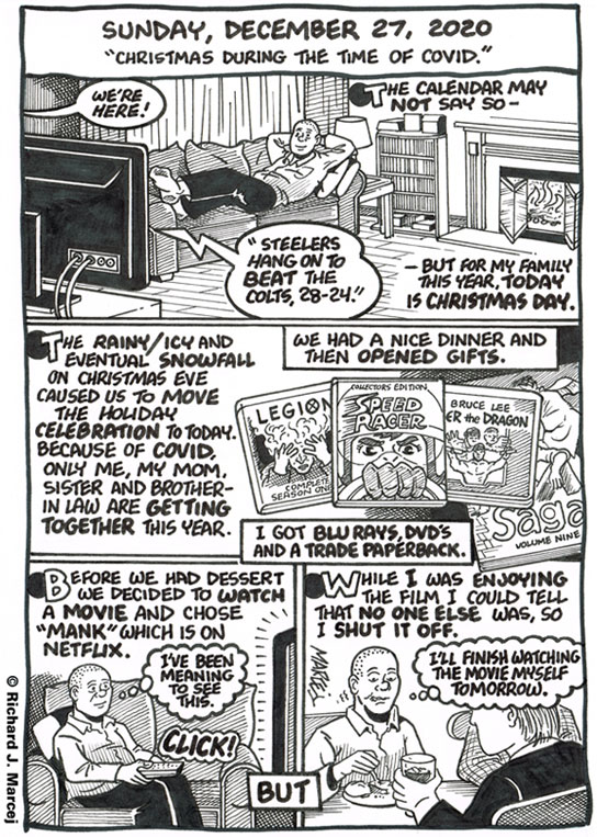 Daily Comic Journal: December 27, 2020: “Christmas During The Time Of Covid.”