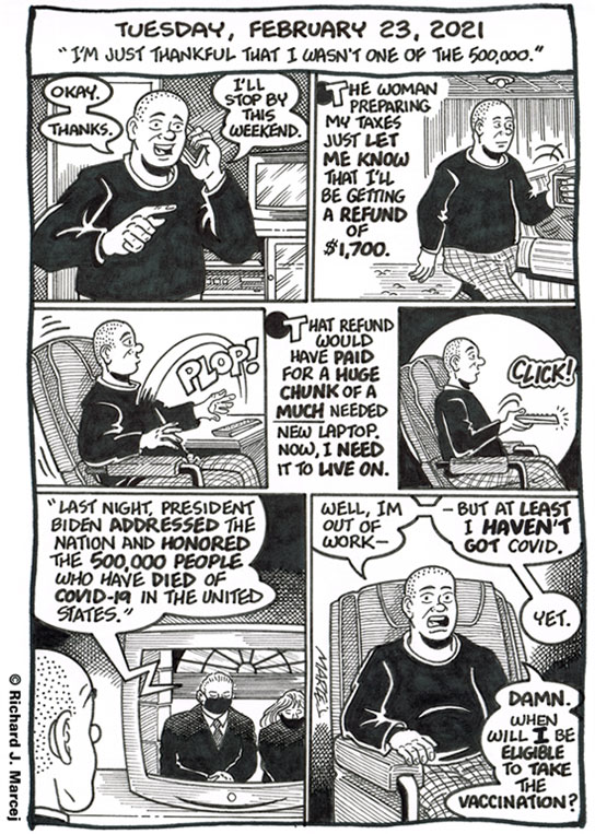 Daily Comic Journal: February 23, 2021: “I’m Just Thankful That I Wasn’t One Of The 500,000.”