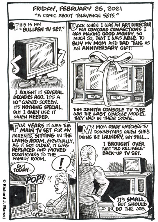 Daily Comic Journal: February 26, 2021: “A Comic About Television Sets.”