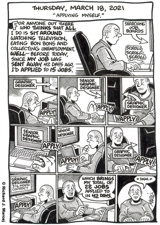 Daily Comic Journal: March 18, 2021: “Applying Myself.”