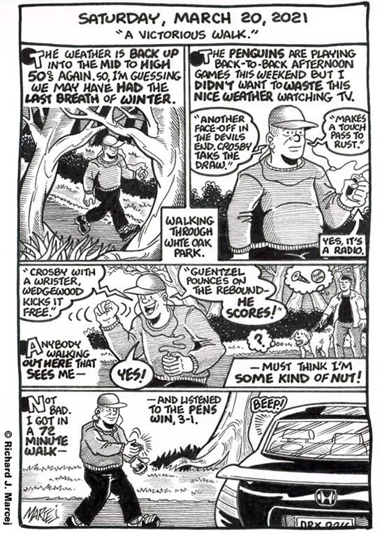 Daily Comic Journal: March 20, 2021: “A Victorious Walk.”