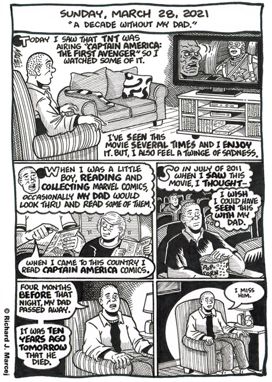 Daily Comic Journal: March 28, 2021: “A Decade Without My Dad.”