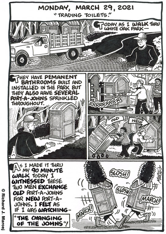 Daily Comic Journal: March 29, 2021: “Trading Toilets.”