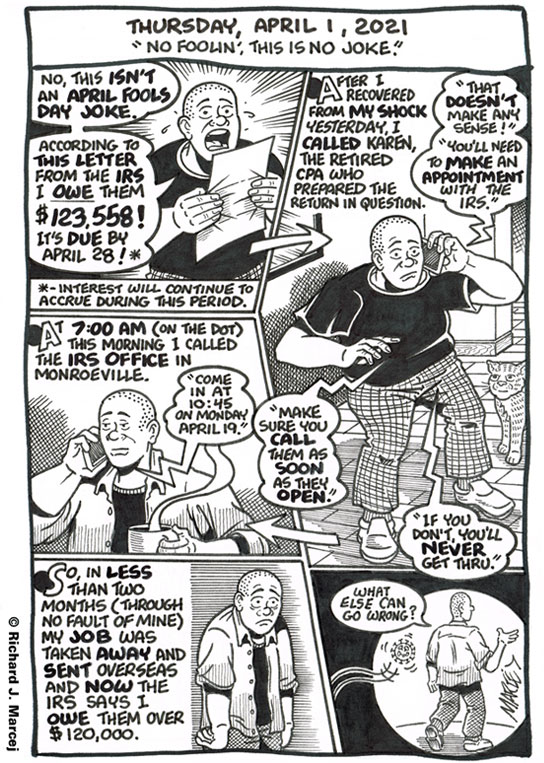 Daily Comic Journal: April 1, 2021: “No Foolin’, This Is No Joke.”