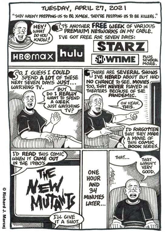 Daily Comic Journal: April 27, 2021: “They Aren’t Prepping Us To Be X-Men. They’re Prepping Us To Be Killers.”