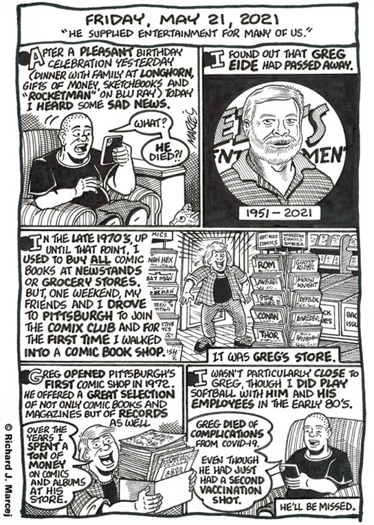 Daily Comic Journal: May 21, 2021: “He Supplied Entertainment For Many Of Us.”