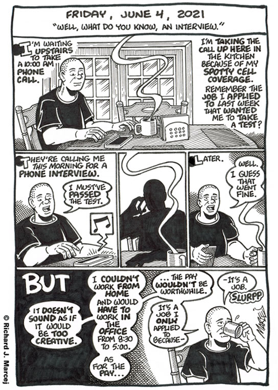 Daily Comic Journal: June 4, 2021: “Well, What Do You Know, An Interview.”