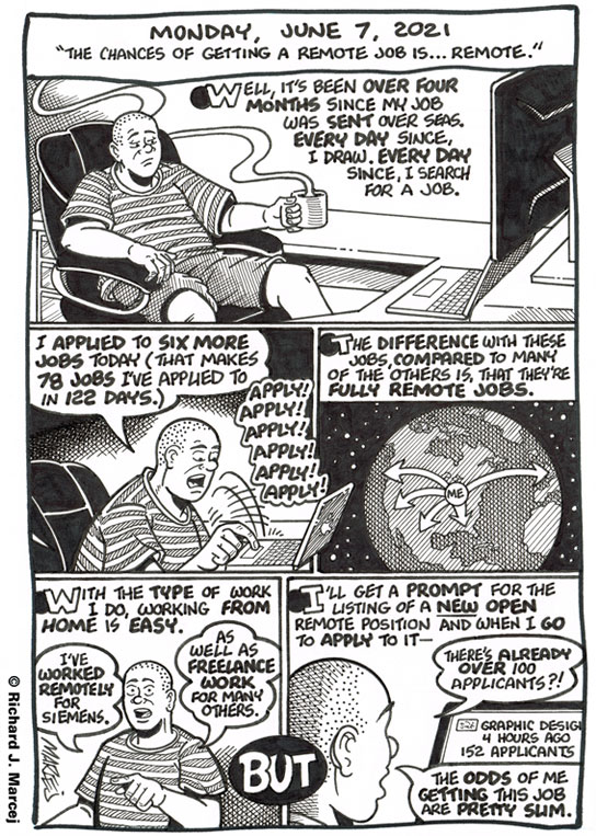 Daily Comic Journal: June 7, 2021: “The Chances Of Getting A Remote Job Is … Remote.”