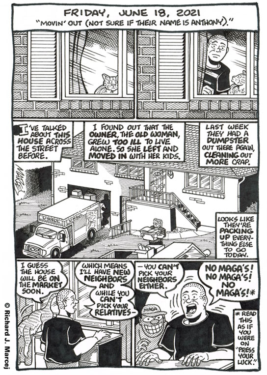 Daily Comic Journal: June 18, 2021: “Movin’ Out (Not Sure If Their Name Is Anthony).”