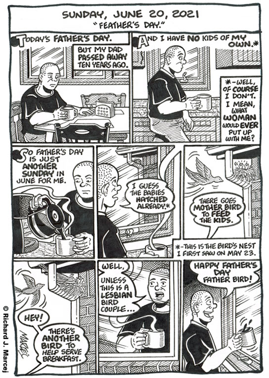 Daily Comic Journal: June 20, 2021: “Feather’s Day.”