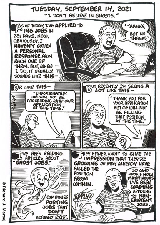 Daily Comic Journal: September 14, 2021 “I Don’t Believe In Ghosts.”