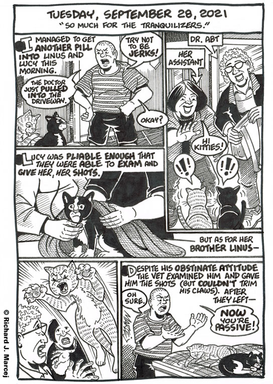 Daily Comic Journal: September 28, 2021: “So Much For The Tranquilizers.”