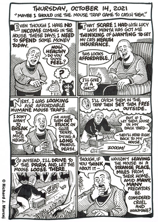 Daily Comic Journal: October 14, 2021: “Maybe I Should Use The Mouse Trap Game To Catch Them.”