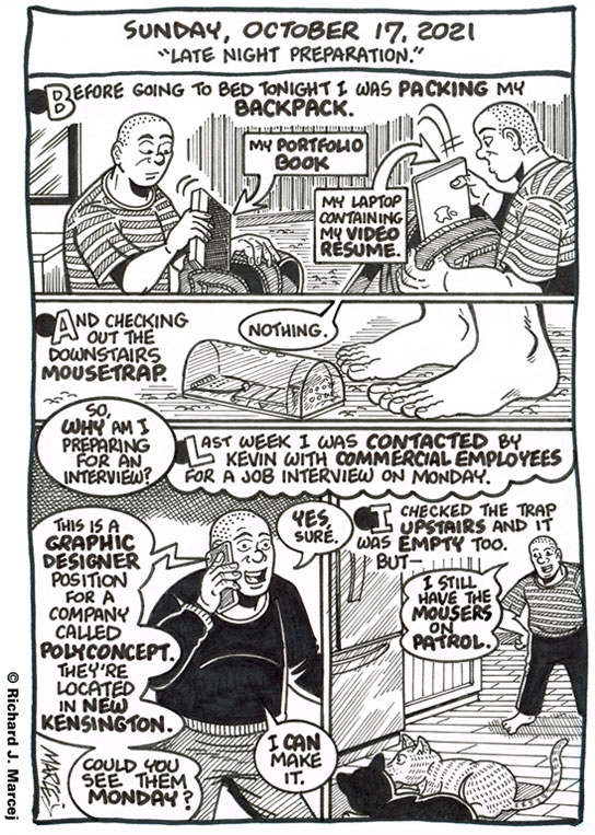 Daily Comic Journal: October 17, 2021: “Late Night Preparation.”