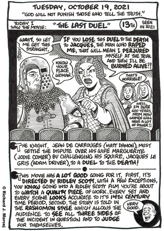 Daily Comic Journal: October 19, 2021: “God Will Not Punish Those Who Tell The Truth.”