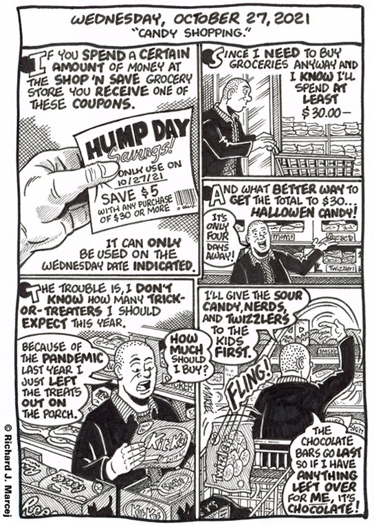 Daily Comic Journal: October 27, 2021: “Candy Shopping.”