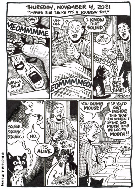 Daily Comic Journal: November 4, 2021: “Maybe She Thinks It’s A Squeeky Toy.”