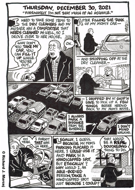 Daily Comic Journal: December 30, 2021: “Fortunately I’m Not That Much Of An Asshole.”