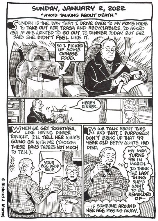 Daily Comic Journal: January 2, 2022: “Avoid Talking About Death.”