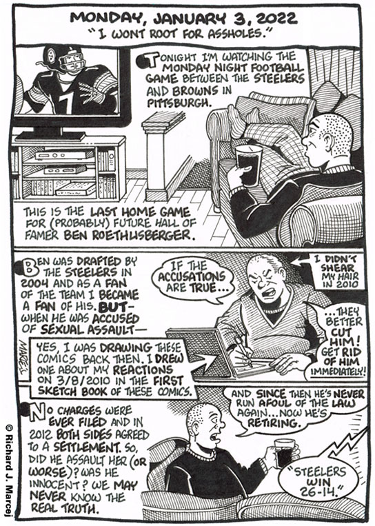 Daily Comic Journal: January 3, 2022: “I Wont Root For Assholes.”