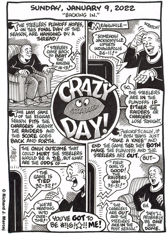 Daily Comic Journal: January 9, 2022: “Backing In.”