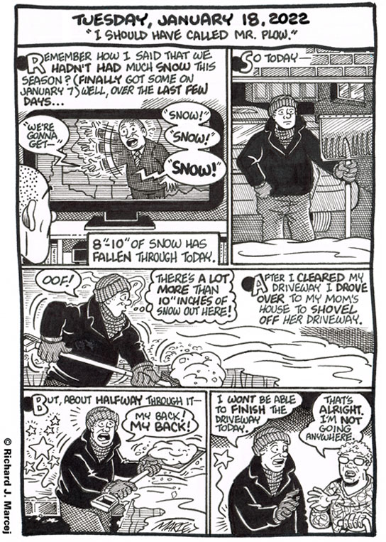 Daily Comic Journal: January 18, 2022: “I Should Have Called Mr. Plow.”