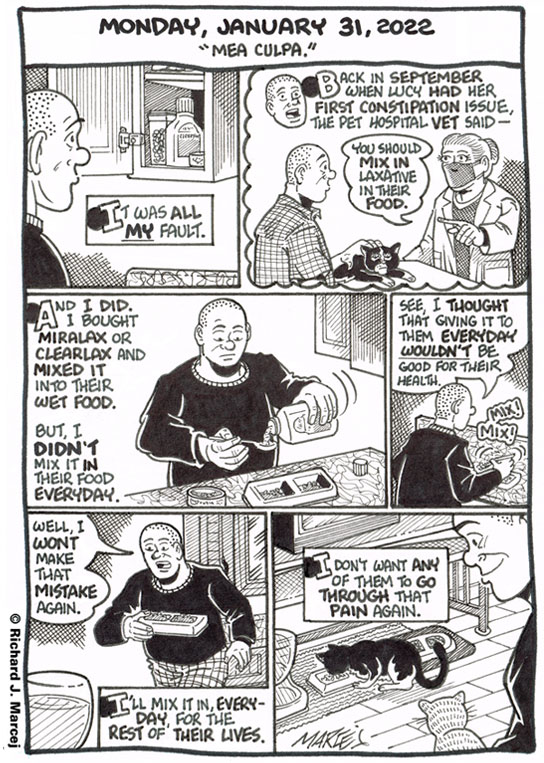 Daily Comic Journal: January 31, 2022: “Mea Culpa.”