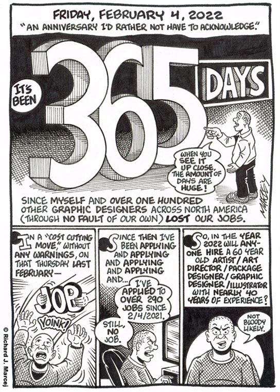 Daily Comic Journal: February 4, 2022: “An Anniversary I’d Rather Not Have To Acknowledge.”