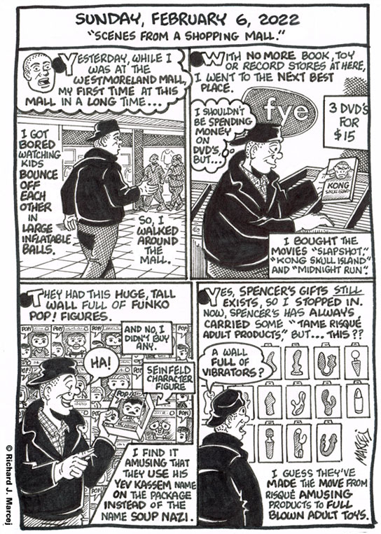 Daily Comic Journal: February 6, 2022: “Scenes From A Shopping Mall.”