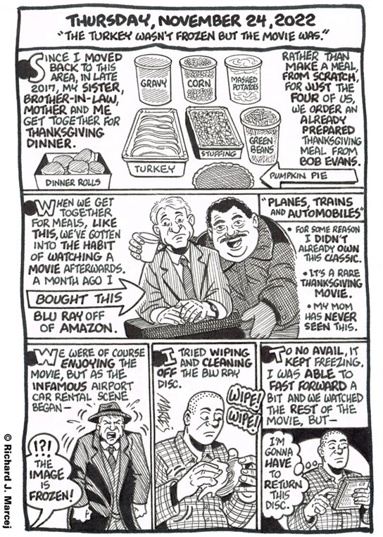 Daily Comic Journal: November 24, 2022: “The Turkey Wasn’t Frozen But The Movie Was.”