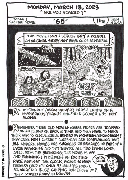 Daily Comic Journal: March 13, 2023: “Are You Scared?”