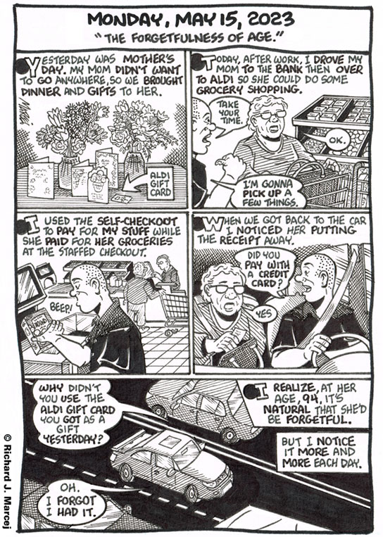 Daily Comic Journal: May 15, 2023: “The Forgetfulness Of Age.”