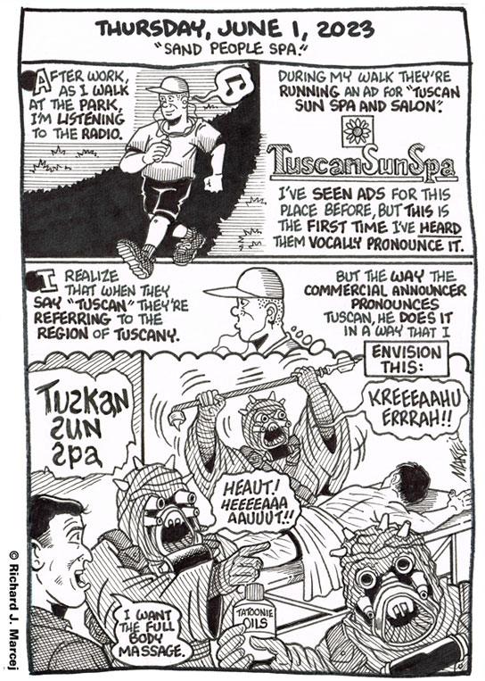 Daily Comic Journal: June 1, 2023: “Sand People Spa.”