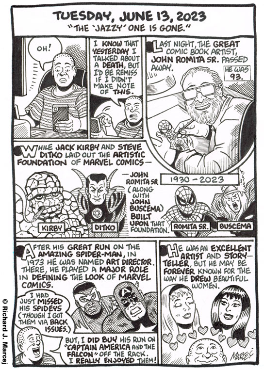 Daily Comic Journal: June 13, 2023: “The ‘Jazzy’ One Is Gone.”