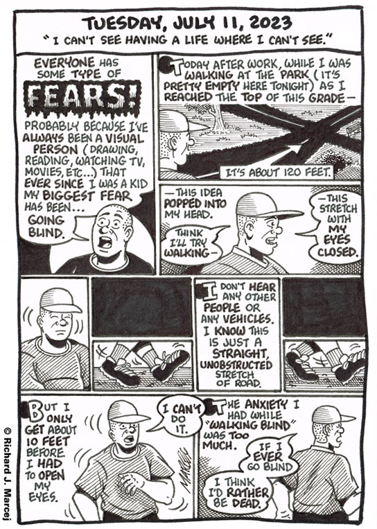 Daily Comic Journal: July 11, 2023: “I Can’t See Having A Life Where I Can’t See.”