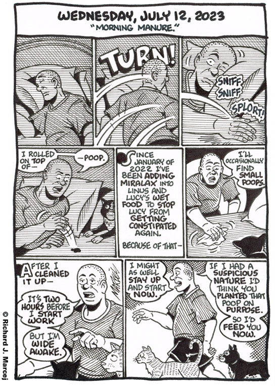 Daily Comic Journal: July 12, 2023: “Morning Manure.”