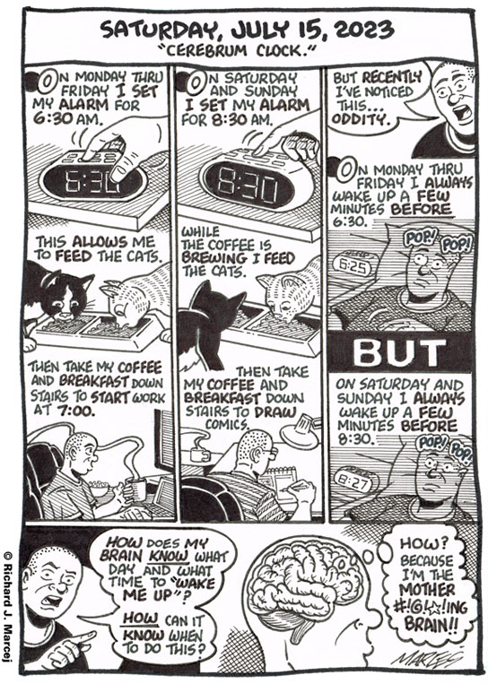 Daily Comic Journal: July 15, 2023: “Cerebrum Clock.”