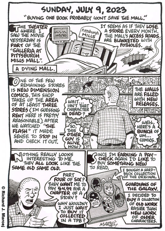 Comic Journal: July 9, 2023: “Buying One Book Probably Wont Save The Mall.”