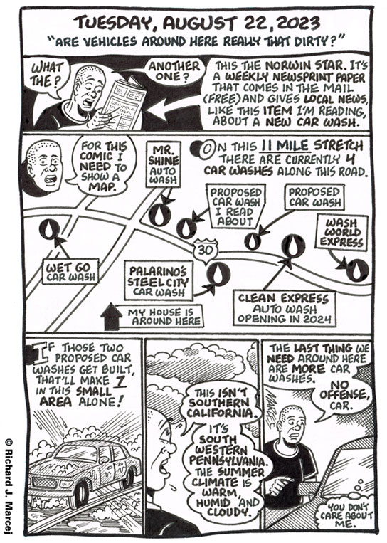 Daily Comic Journal: August 22, 2023: “Are Vehicles Around Here Really That Dirty?”