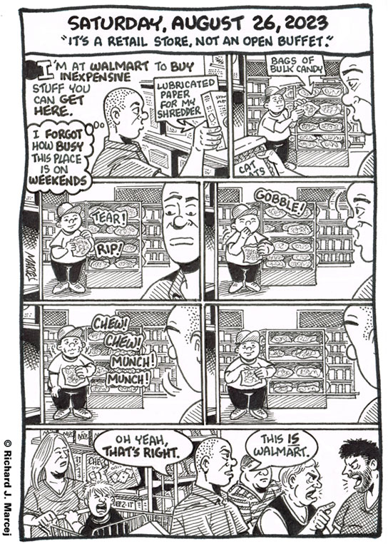 Daily Comic Journal: August 26, 2023: “It’s A Retail Store, Not An Open Buffet.”