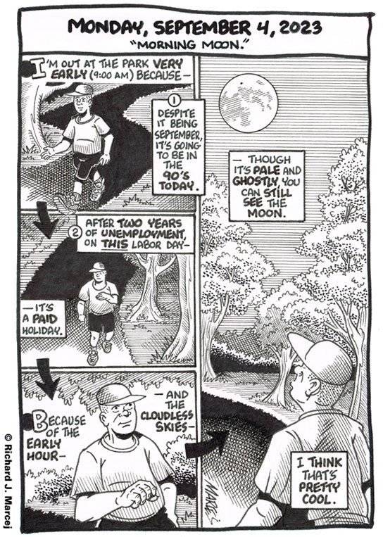 Daily Comic Journal: September 4, 2023: “Morning Moon.”